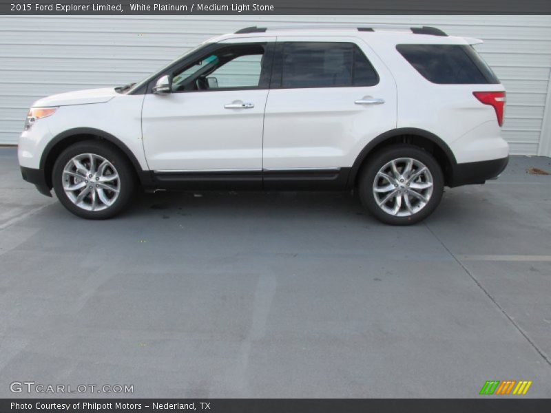 White Platinum / Medium Light Stone 2015 Ford Explorer Limited