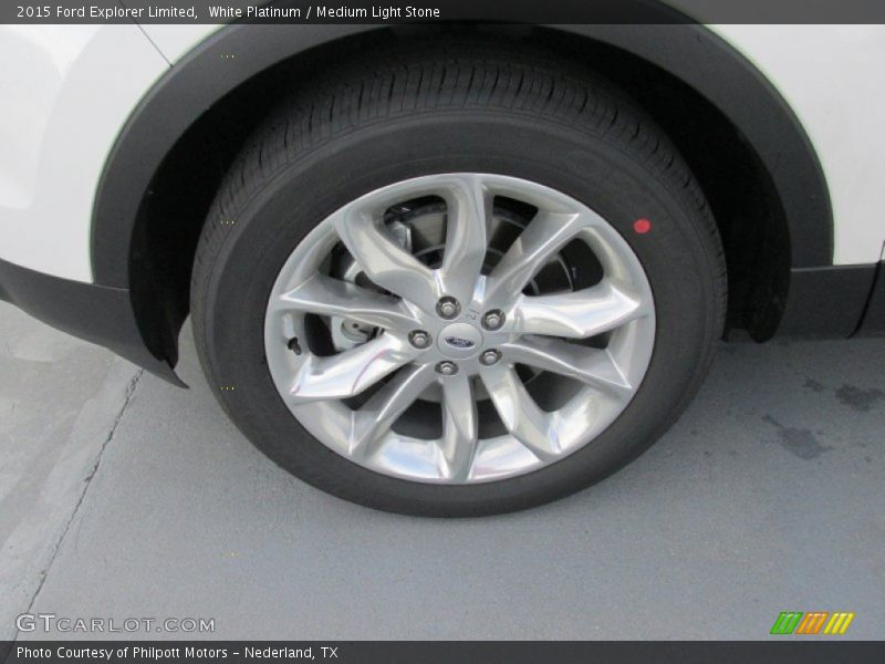 White Platinum / Medium Light Stone 2015 Ford Explorer Limited