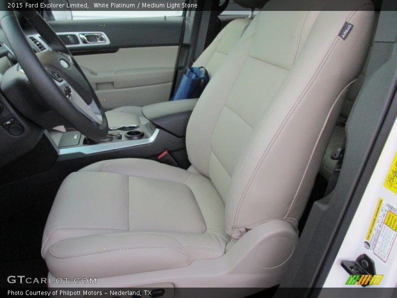 White Platinum / Medium Light Stone 2015 Ford Explorer Limited