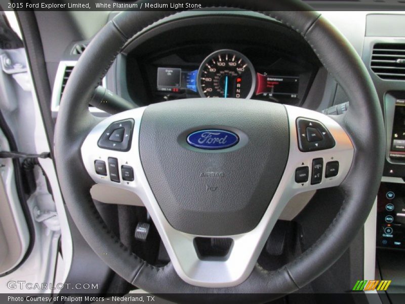 White Platinum / Medium Light Stone 2015 Ford Explorer Limited