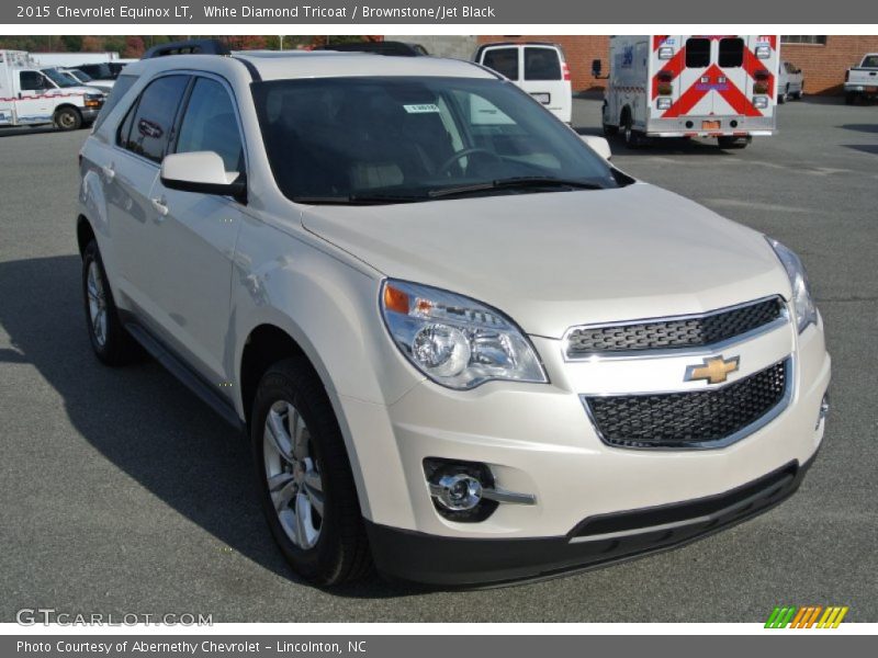 White Diamond Tricoat / Brownstone/Jet Black 2015 Chevrolet Equinox LT