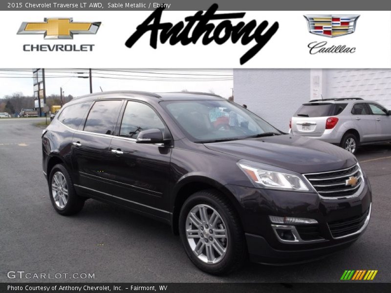 Sable Metallic / Ebony 2015 Chevrolet Traverse LT AWD