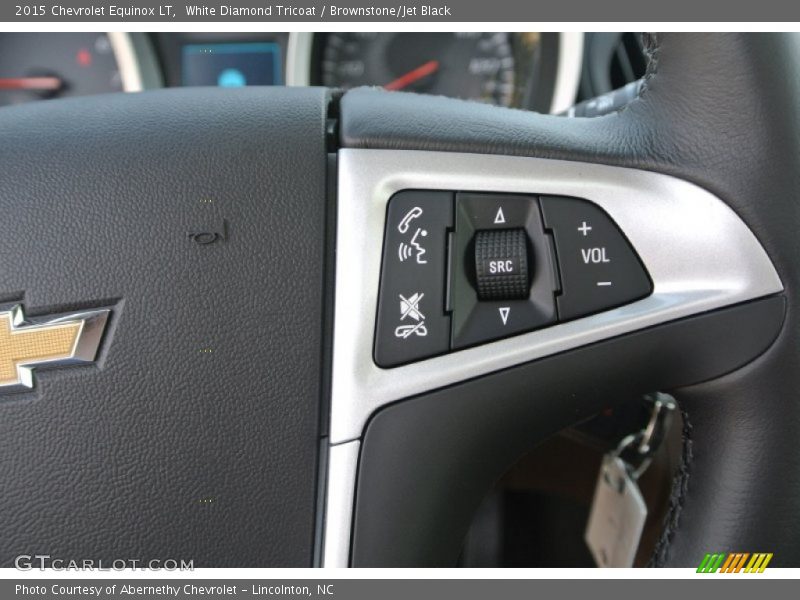 White Diamond Tricoat / Brownstone/Jet Black 2015 Chevrolet Equinox LT