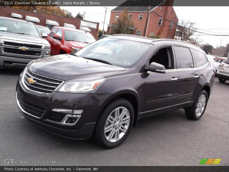 Sable Metallic / Ebony 2015 Chevrolet Traverse LT AWD