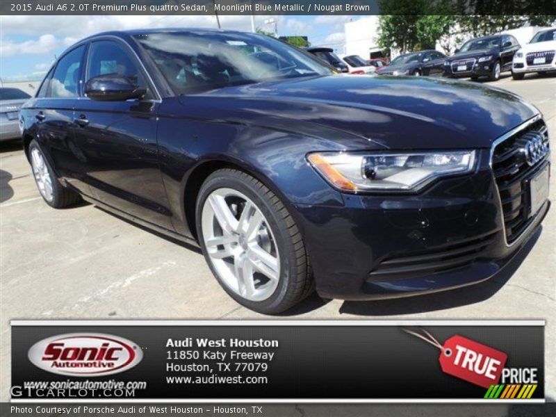 Moonlight Blue Metallic / Nougat Brown 2015 Audi A6 2.0T Premium Plus quattro Sedan