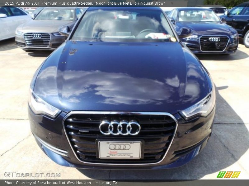 Moonlight Blue Metallic / Nougat Brown 2015 Audi A6 2.0T Premium Plus quattro Sedan
