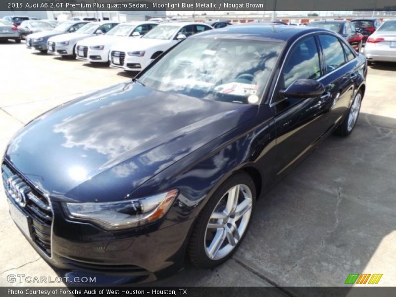 Moonlight Blue Metallic / Nougat Brown 2015 Audi A6 2.0T Premium Plus quattro Sedan