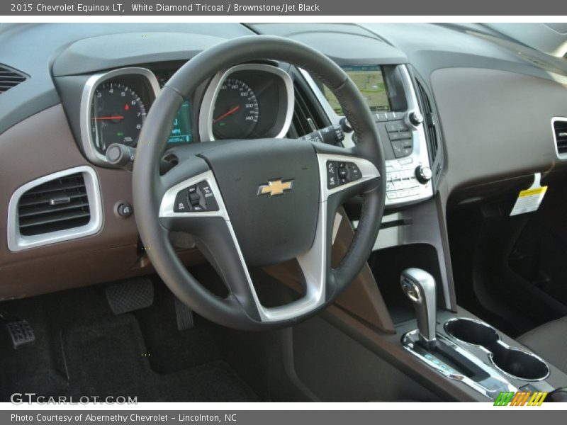White Diamond Tricoat / Brownstone/Jet Black 2015 Chevrolet Equinox LT