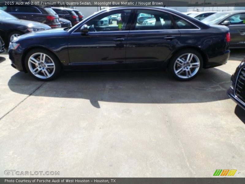 Moonlight Blue Metallic / Nougat Brown 2015 Audi A6 2.0T Premium Plus quattro Sedan