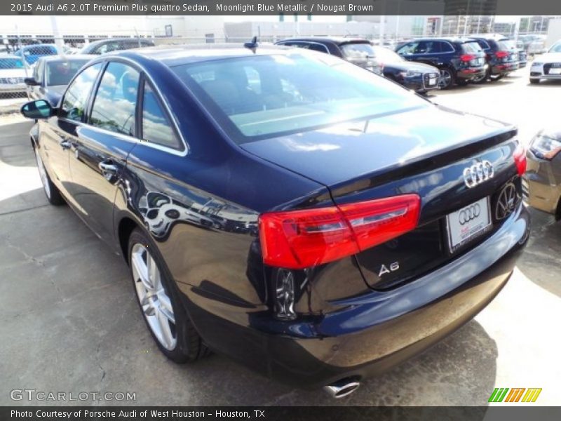 Moonlight Blue Metallic / Nougat Brown 2015 Audi A6 2.0T Premium Plus quattro Sedan