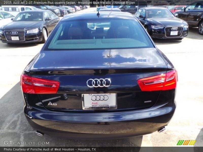 Moonlight Blue Metallic / Nougat Brown 2015 Audi A6 2.0T Premium Plus quattro Sedan