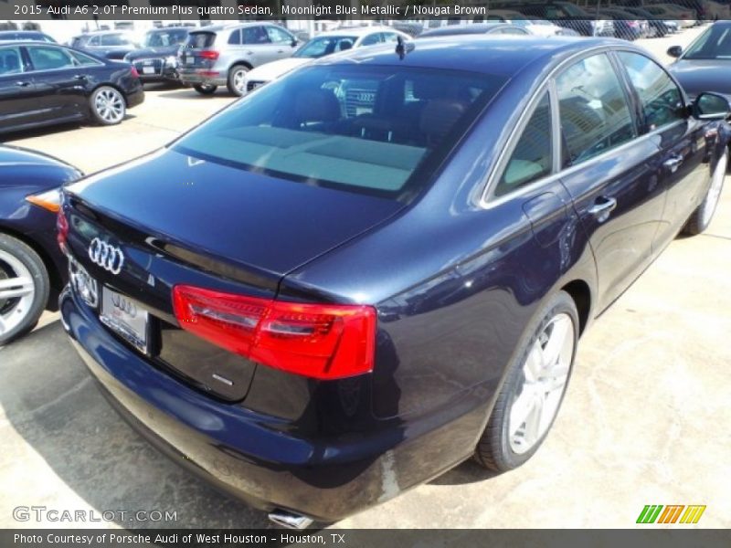 Moonlight Blue Metallic / Nougat Brown 2015 Audi A6 2.0T Premium Plus quattro Sedan