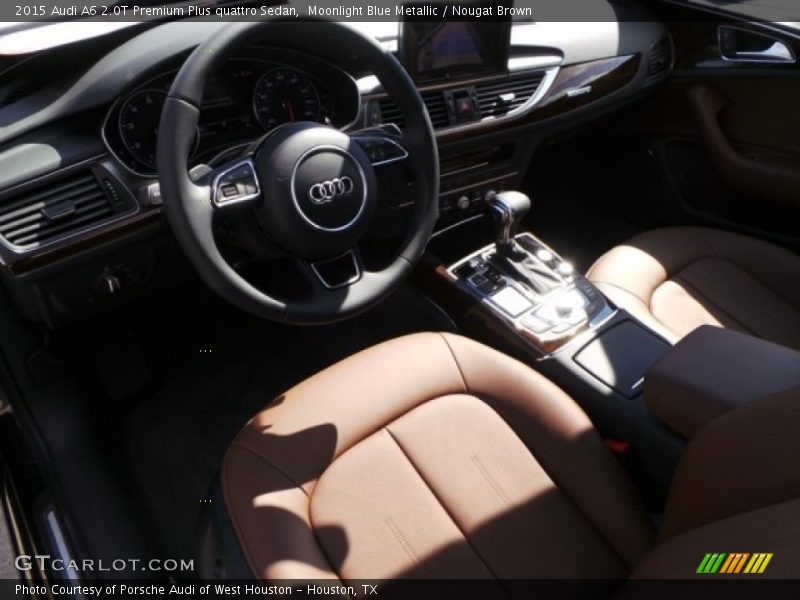 Moonlight Blue Metallic / Nougat Brown 2015 Audi A6 2.0T Premium Plus quattro Sedan