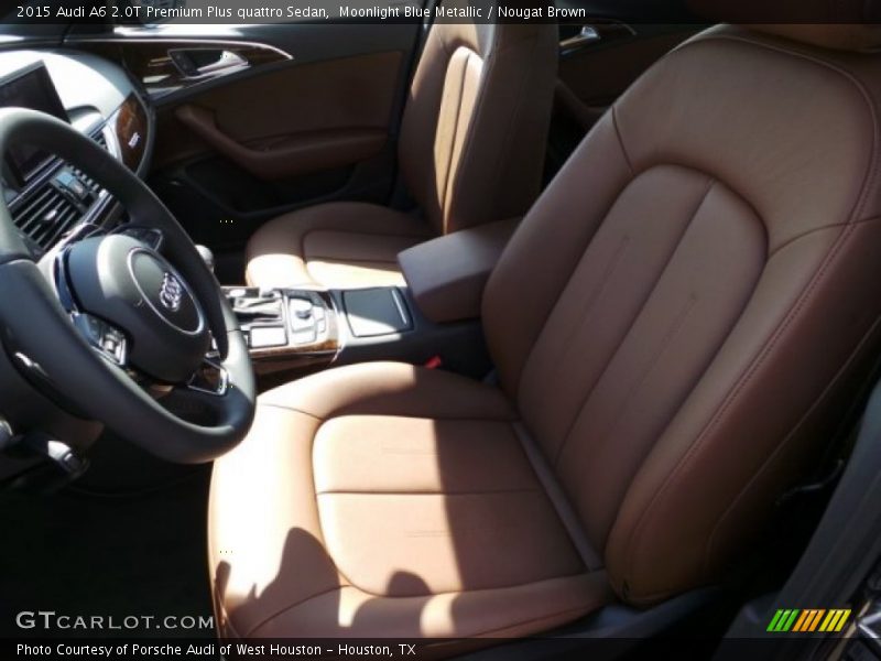 Moonlight Blue Metallic / Nougat Brown 2015 Audi A6 2.0T Premium Plus quattro Sedan