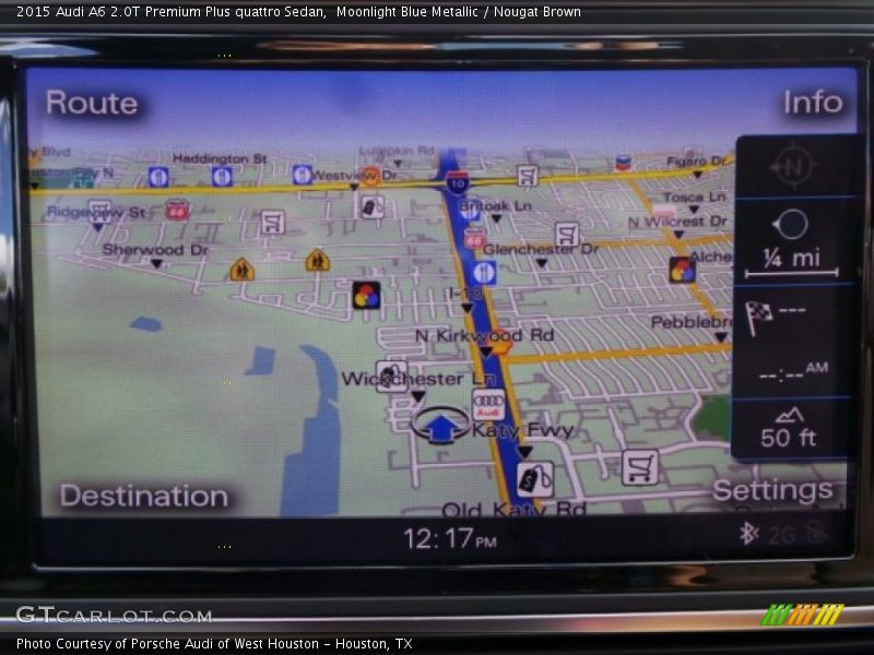 Moonlight Blue Metallic / Nougat Brown 2015 Audi A6 2.0T Premium Plus quattro Sedan