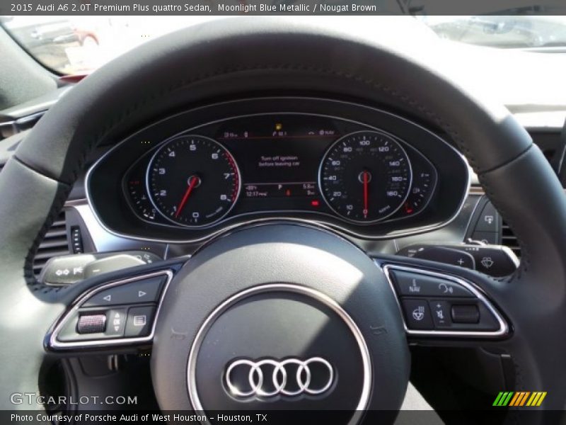 Moonlight Blue Metallic / Nougat Brown 2015 Audi A6 2.0T Premium Plus quattro Sedan