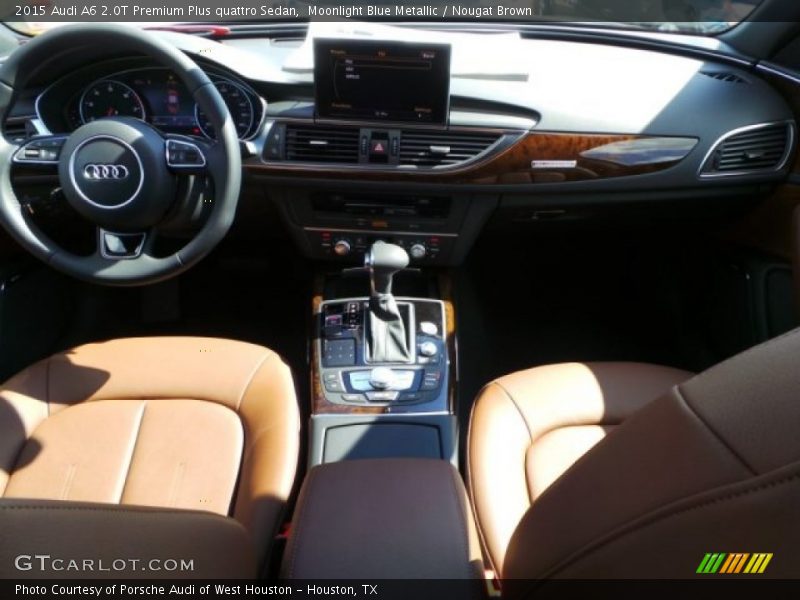 Moonlight Blue Metallic / Nougat Brown 2015 Audi A6 2.0T Premium Plus quattro Sedan
