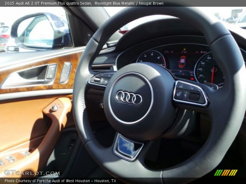 Moonlight Blue Metallic / Nougat Brown 2015 Audi A6 2.0T Premium Plus quattro Sedan