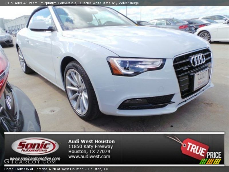 Glacier White Metallic / Velvet Beige 2015 Audi A5 Premium quattro Convertible