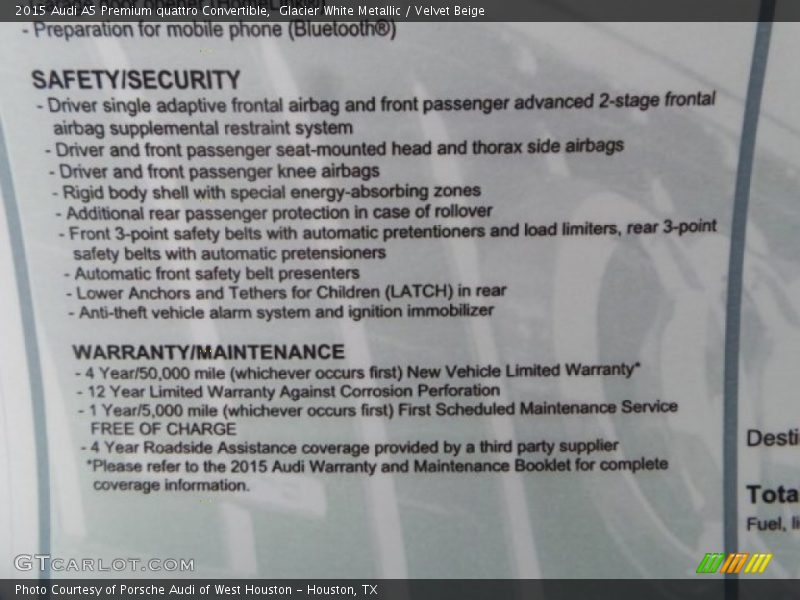 Glacier White Metallic / Velvet Beige 2015 Audi A5 Premium quattro Convertible