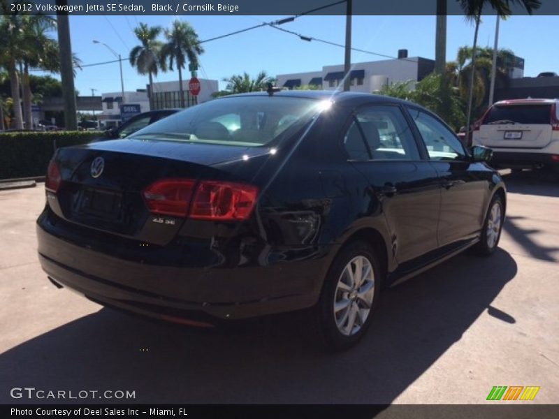 Black / Cornsilk Beige 2012 Volkswagen Jetta SE Sedan