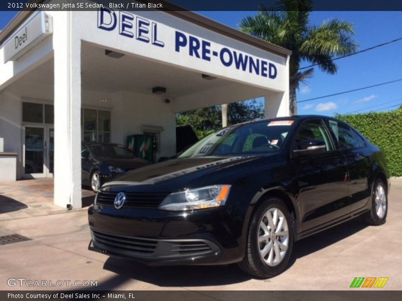 Black / Titan Black 2012 Volkswagen Jetta SE Sedan