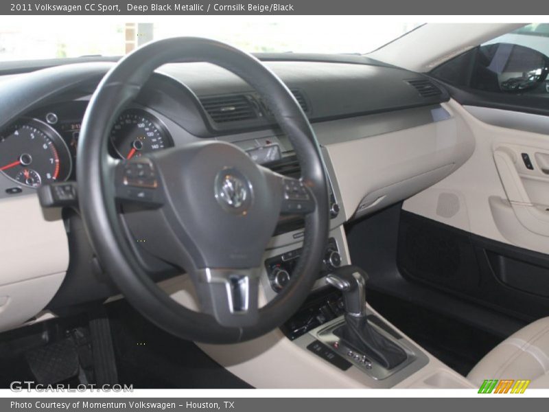 Deep Black Metallic / Cornsilk Beige/Black 2011 Volkswagen CC Sport