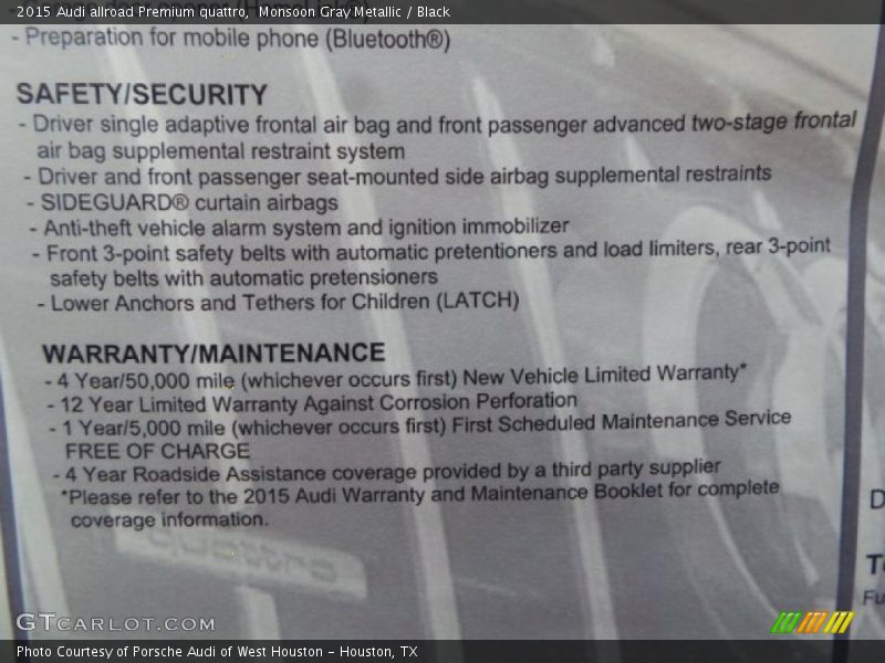 Monsoon Gray Metallic / Black 2015 Audi allroad Premium quattro