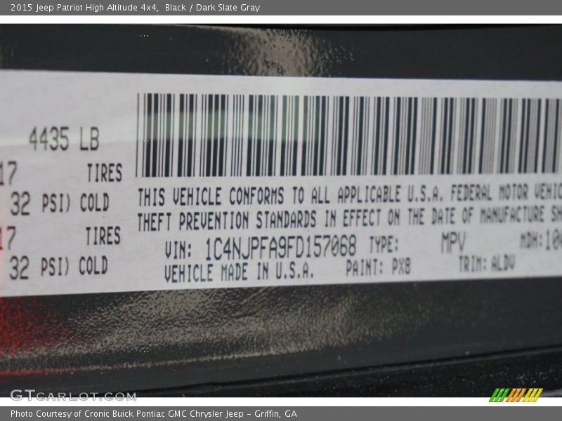 Black / Dark Slate Gray 2015 Jeep Patriot High Altitude 4x4