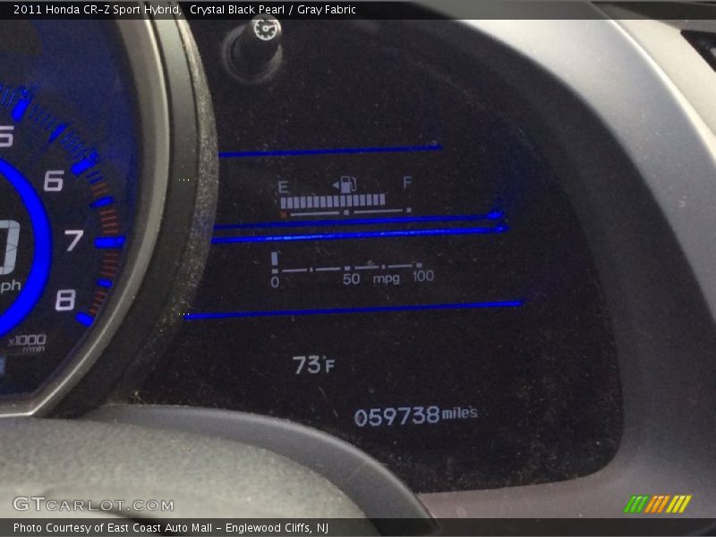 Crystal Black Pearl / Gray Fabric 2011 Honda CR-Z Sport Hybrid