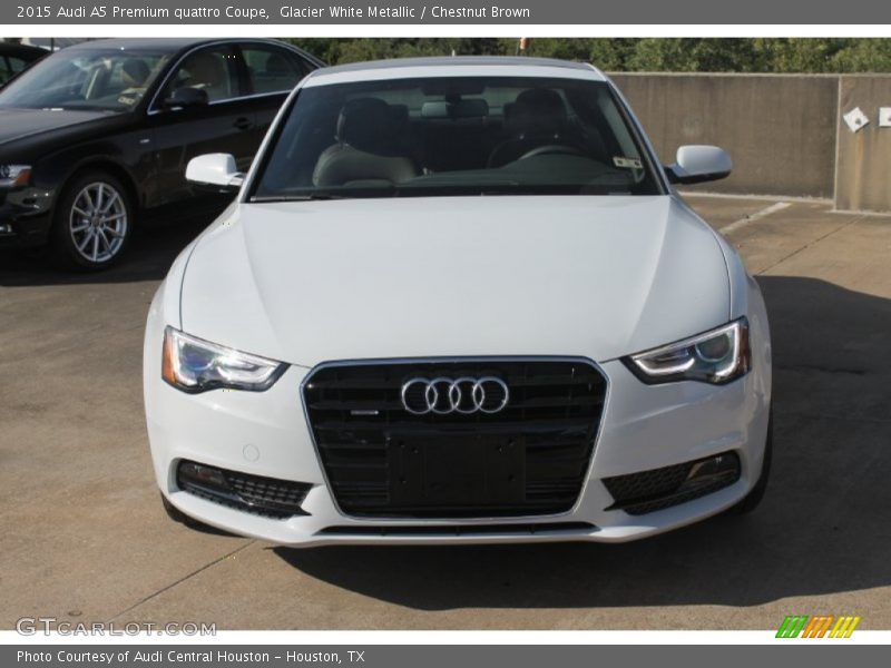 Glacier White Metallic / Chestnut Brown 2015 Audi A5 Premium quattro Coupe