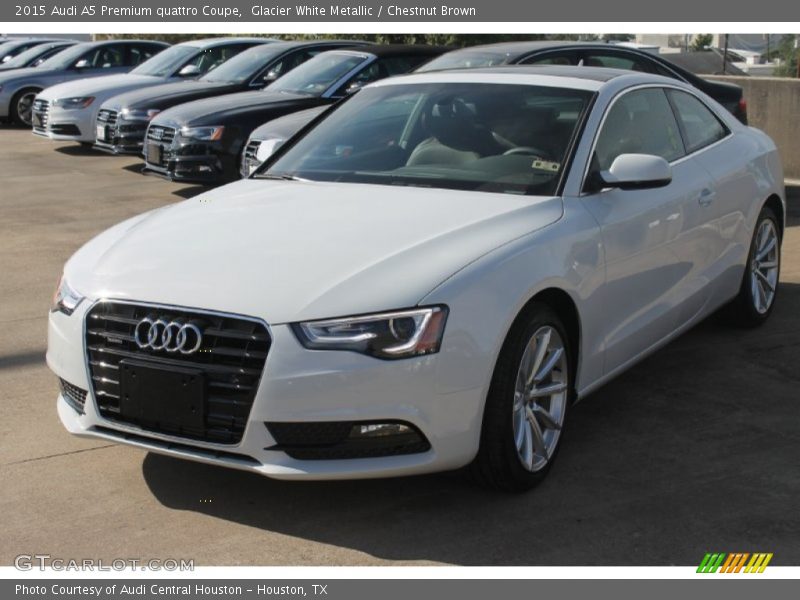 Glacier White Metallic / Chestnut Brown 2015 Audi A5 Premium quattro Coupe