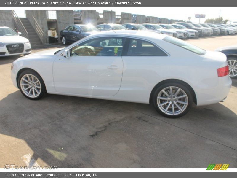 Glacier White Metallic / Chestnut Brown 2015 Audi A5 Premium quattro Coupe