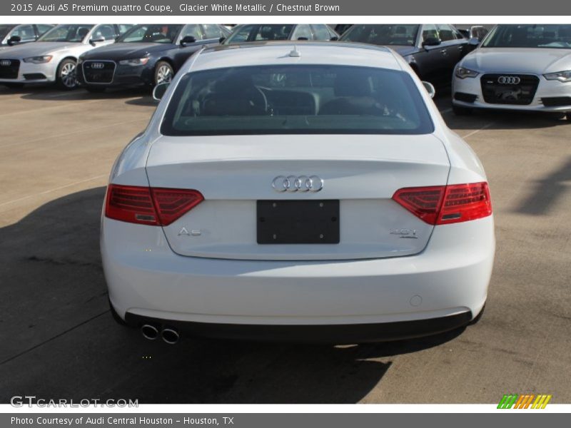 Glacier White Metallic / Chestnut Brown 2015 Audi A5 Premium quattro Coupe