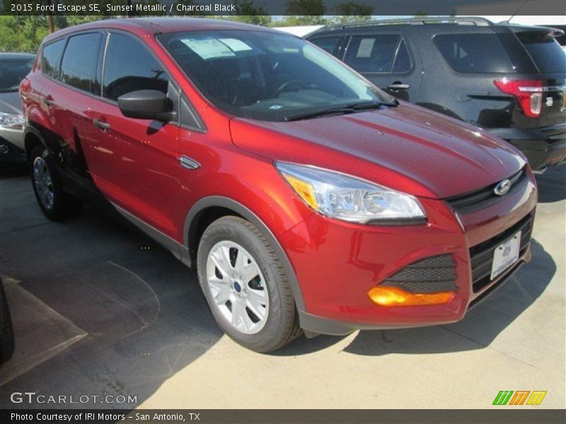 Sunset Metallic / Charcoal Black 2015 Ford Escape SE