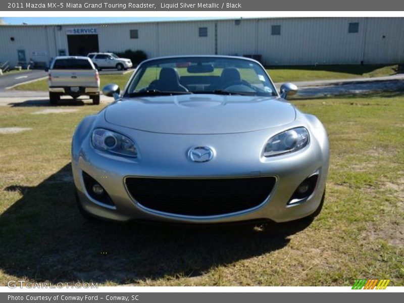 Liquid Silver Metallic / Black 2011 Mazda MX-5 Miata Grand Touring Roadster