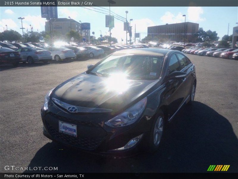 Eclipse Black / Gray 2015 Hyundai Sonata Hybrid