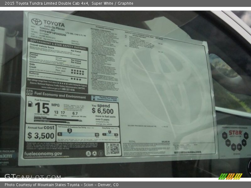 Super White / Graphite 2015 Toyota Tundra Limited Double Cab 4x4