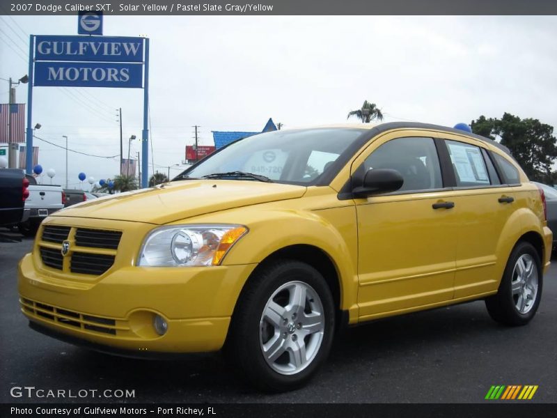 Solar Yellow / Pastel Slate Gray/Yellow 2007 Dodge Caliber SXT