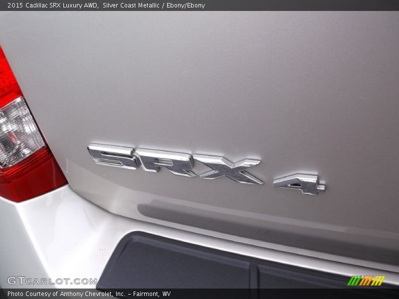 Silver Coast Metallic / Ebony/Ebony 2015 Cadillac SRX Luxury AWD