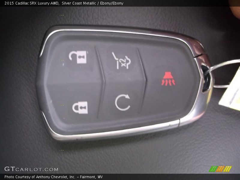 Silver Coast Metallic / Ebony/Ebony 2015 Cadillac SRX Luxury AWD