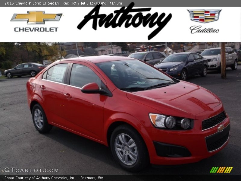 Red Hot / Jet Black/Dark Titanium 2015 Chevrolet Sonic LT Sedan