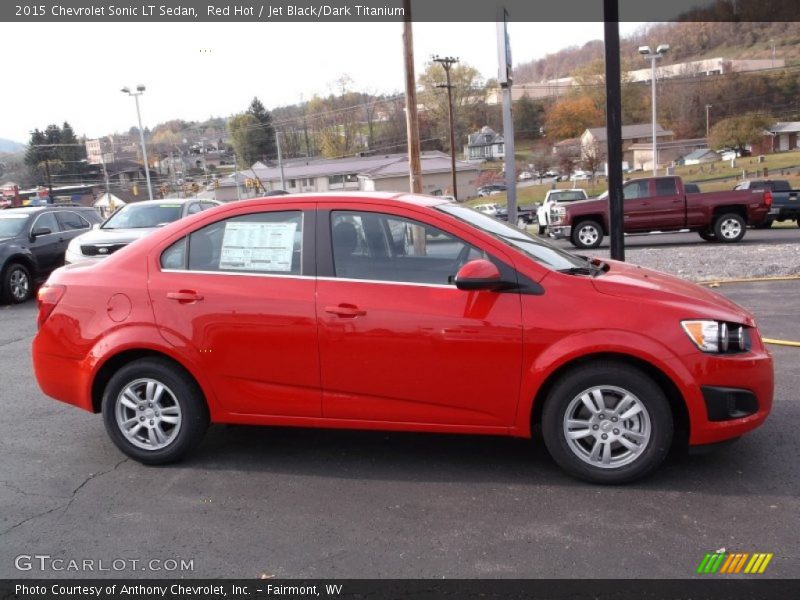 Red Hot / Jet Black/Dark Titanium 2015 Chevrolet Sonic LT Sedan
