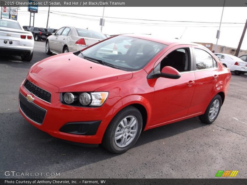 Red Hot / Jet Black/Dark Titanium 2015 Chevrolet Sonic LT Sedan