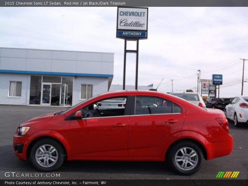 Red Hot / Jet Black/Dark Titanium 2015 Chevrolet Sonic LT Sedan