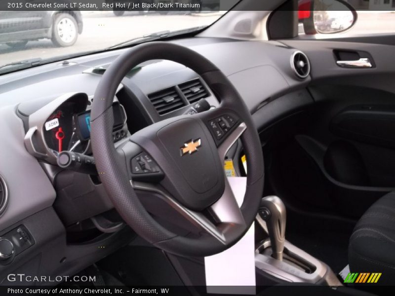 Red Hot / Jet Black/Dark Titanium 2015 Chevrolet Sonic LT Sedan