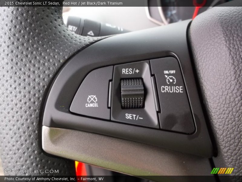 Red Hot / Jet Black/Dark Titanium 2015 Chevrolet Sonic LT Sedan