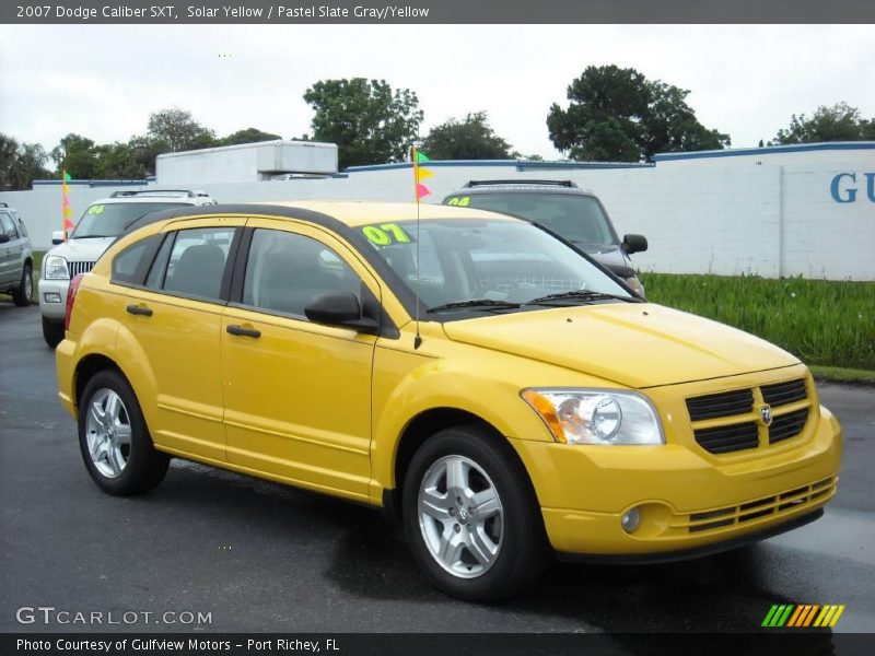 Solar Yellow / Pastel Slate Gray/Yellow 2007 Dodge Caliber SXT