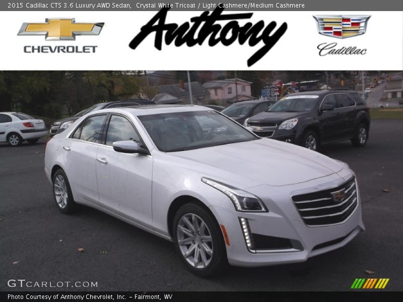 Crystal White Tricoat / Light Cashmere/Medium Cashmere 2015 Cadillac CTS 3.6 Luxury AWD Sedan