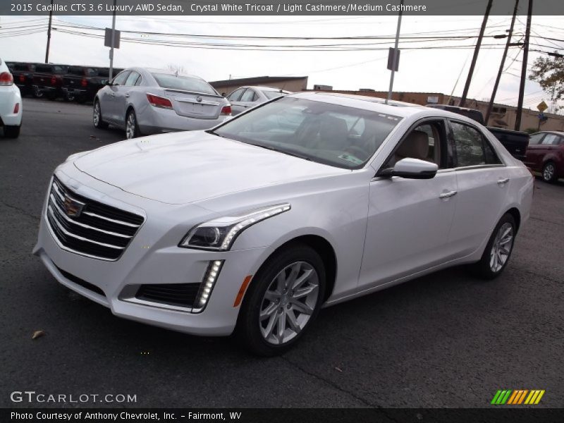 Crystal White Tricoat / Light Cashmere/Medium Cashmere 2015 Cadillac CTS 3.6 Luxury AWD Sedan